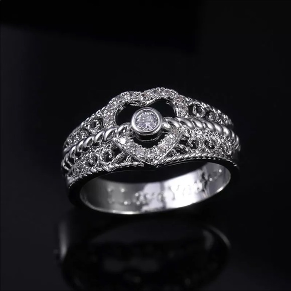 *NEW*925 Silver I Love You Romantic Diamond Ring - Picture 2 of 6